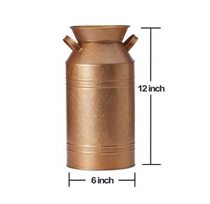 Top Vente En Gros Lait Peut Vase Table Top Dernière Arrivée Abordable Vase Rustique Galvanisé Pot De Fleur Traditionnel Designer - Product Image 1