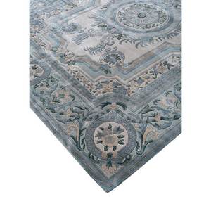 Tapis tuftés à la main Kora en laine et viscose, modèle Top-179, à poils longs et moelleux, pour la maison, la chambre, le salon, le couloir, motif médaillon rectangulaire - Product Image 2