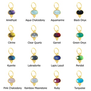 925 Sterling Silver Gold Vermeil Faceted <b>Peridot</b> Oval 4x6mm Gemstone Fancy Bezel Setting With Jump Ring Tiny Charm <b>Pendant</b> - Product Image 5