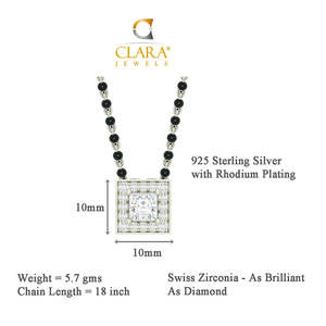 Collar Mangalsutra Geométrico Chapado en Oro sobre Plata, Cadena Étnica Religiosa con Cuentas, Diamantes y Perlas, Regalo para Esposas - Product Image 4