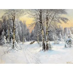 K. Rosen cuisine murale paysage hiver route carrelage dosseret marbre céramique peintures murales - Product Image 1