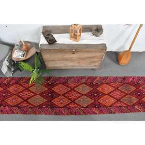 Tapis Vintage en Laine Turque 23 'X 11.5' Classique Ethnique Orange Rouge Patchwork Latex Grande Surface Décor pour Couloir Rectangle Zones - Product Image 5