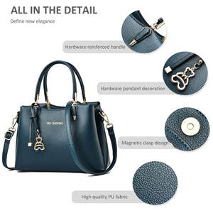 Sacs à main pour femmes, mode, fabrication OEM, vente en gros, sacs à main en cuir, cuir PU avec doublure en toile et décoration brodée - Product Image 5