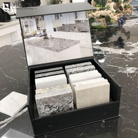 Nouveau produit moderne granit marbre mosaïque carreaux de céramique papier Quartz échantillon cas décor chambre valise pierre présentoir
