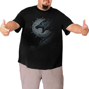 T-shirts à carreaux tendance pour hommes grandes tailles 100 % coton respirant séchage rapide tissu jersey écologique coupe oversize épaules tombantes - Product Image 5