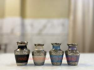 Urne funéraire standard en métal pour cendres humaines et animales de compagnie, écologique, tailles et designs personnalisables - Product Image 2