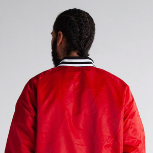 Wholesale High Quality Custom Made Men's Bomber <b>Jackets</b> for Winter Satin Letterman <b>Jacket</b> <b>Light</b> Grey Hot Selling Satin <b>Jacket</b> - Product Image 6