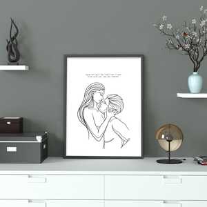 Impresión artística Now and Forever de Madeleine Black, arte lineal con marco de madera - Product Image 1