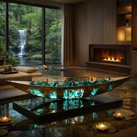 Décoration de bateau en métal et résine personnalisée JingYue, style zen moderne, ornement décoratif lumineux pour la maison et le jardin