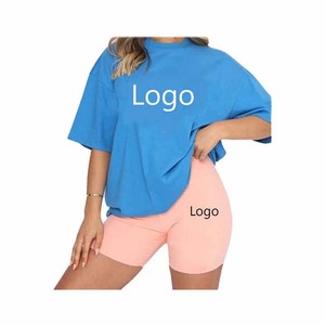 เซ็ตเสื้อยืดสตรีทแบบแห้งเร็วน้ำหนักเบาทำจากผ้าฝ้าย100% สีพื้น - Product Image 5