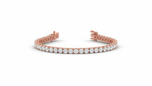Bracelet tennis classique en or 14 carats et diamants naturels pour femmes, 4,00 carats - Product Image 4