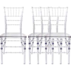 Juego de 4 Sillas de Comedor Chiavari de Acrílico Transparente, Apilables, para Bodas, Banquetes y Eventos (Napoleón) - Product Image 5