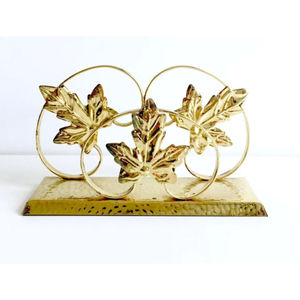 Porte-serviettes en métal avec feuille de ginkgo doré, décoration moderne de la maison, ornement de table - Product Image 4