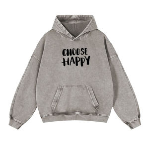 Venta al por mayor de lujo 100% algodón Terry Sudadera con capucha de gran tamaño personalizado lavado ácido Diseño impresión digital para la ropa de invierno de los hombres - Product Image 2