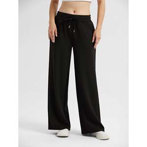 Pantalon droit taille haute pour femme en tissu respirant modal et toile, idéal pour le bureau ou les loisirs, collection printemps, couleurs unies - Product Image 5