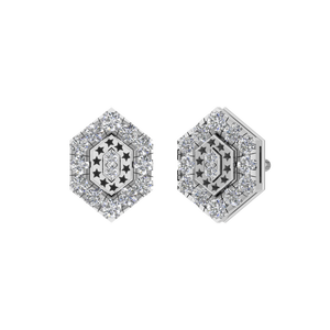 ต่างหูเพชรแพลตตินัม I1ต่างหูเพชรธรรมชาติที่กำหนดเองได้ต่างหูแพลตตินัมแบบปรับได้ต่างหูเสน่ห์ OEM OEM - Product Image 2