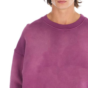 Personnalisé de haute qualité broderie personnalisée Sun Fade acide Wash sweat-shirt surdimensionné Streetwear goutte épaule hommes sweats - Product Image 6