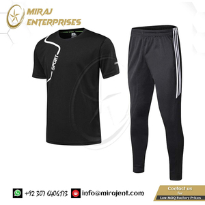 Conjunto de traje deportivo para correr para mujer sólido estampado personalizado-100% algodón pantalones y camisa de jogging a prueba de viento para gimnasio de entrenamiento físico - Product Image 3