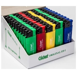 ไฟแช็คแบบใช้แล้วทิ้ง Clicket Original แพ็ค 50 ชิ้น สีเขียว แดง เหลือง น้ำเงิน พลาสติก บิวเทน กันลม พกพาสะดวก ใช้กับบุหรี่ ใช้กลางแจ้ง - Product Image 1