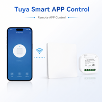 Interrupteur sans fil à énergie cinétique Tuya WiFi RF433, 1 voie, UE/UK, bouton-poussoir auto-alimenté, étanche, panneau mural IP65 16A