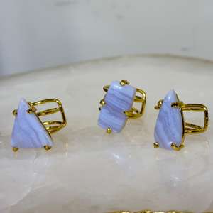 Anillos de Alambre con Cabujón de Encaje Azul - Product Image 1