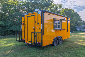 Camion de restauration mobile bleu motorisé, camionnette de traiteur personnalisée, remorque de cuisine de rue avec auvent de service - Product Image 5