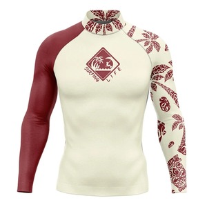 Top tendance manches longues chemise d'entraînement personnalisée léger Gym 3D imprimé été haut Notch Rash Guard hommes Jogging porter - Product Image 1