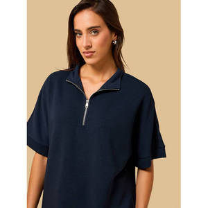 Women's Eco-friendly Animal Print Half Zip Drop Shoulder Leisure <b>Top</b> Relaxed <b>Long</b> <b>Sleeve</b> Casual Pullover Athleisure Streetwear - Product Image 4