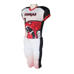 Uniformes de Fútbol Americano Sublimados con MOQ Bajo, Manga Corta, Diseño Personalizado, Kit Completo con Bandera Estadounidense, Material de Poliéster - Product Image 4