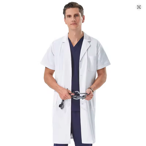Blouse de laboratoire blanche de base personnalisable de longueur régulière pour hommes et femmes comme uniformes d'hôpital - Product Image 6