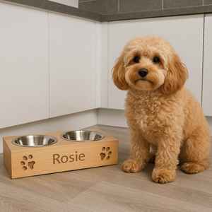 Natural Wooden <b>Stand</b> <b>Dog</b> Food <b>Bowl</b> for Large and Small <b>Dogs</b> Eco-friendly Wooden <b>Stand</b> Elevated <b>Dog</b> Food <b>Bowls</b> for Pets - Product Image 1