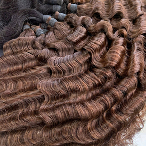 Extensiones de Cabello Ondulado Profundo y Ondulado Natural, Precio de Fábrica, Cabello Nasa de Alta Calidad, Cabello Vietnamita en Tonos Marrones - Product Image 1