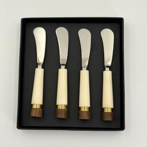 ชุดมีดเนยขายดี ชุดสี่ชิ้น ชุดช้อนส้อมสีเงิน ด้ามเรซิ่น ชุดช้อนส้อมสแตนเลส ราคาถูกที่สุด - Product Image 6