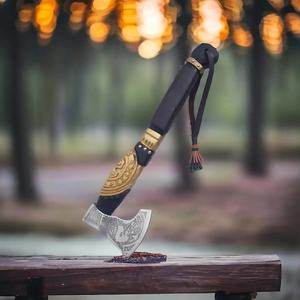 Hache à fendre Jexmoo personnalisée de 19,5 pouces en acier D2, manche en bois de rose, étui en cuir, cadeau d'extérieur, fait à la main, qualité industrielle - Product Image 5