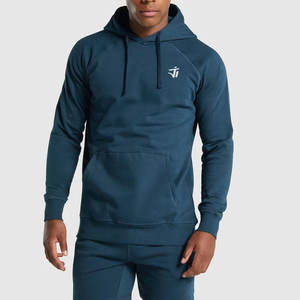 Sudaderas con capucha de gimnasio de invierno para hombre de alta calidad, sudadera de patrón sólido transpirable de secado rápido con cuello con capucha - Product Image 1