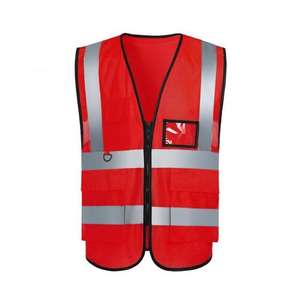 Veste sans manches haute visibilité réfléchissante respirante multi-poches pour la sécurité routière et la construction - Product Image 1