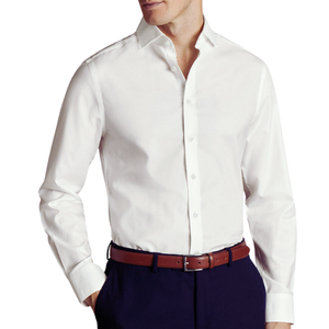 Camisa informal de algodón 100% para hombre, camisa informal de cuadros de sarga sin hierro, popelina con cuello levantado de marfil, comodidad transpirable, ajuste sin arrugas para - Product Image 1