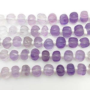 Améthyste ombrée 5-7 MM citrouille sculptée Rondelle perles Agate Melon forme perles Quartz citrouille perles pour la fabrication de bijoux - Product Image 2