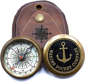 Vente chaude qualité nautique cadran solaire boussole avec boîte en bois collection Marine soleil cadran boussole Antique boussole article nautique - Product Image 3