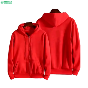 Sweat-shirts unisexes à capuche zippés, nouvelle mode, couleur unie personnalisée, coupe classique, épaules tombantes, 100% coton, séchage rapide - Product Image 4