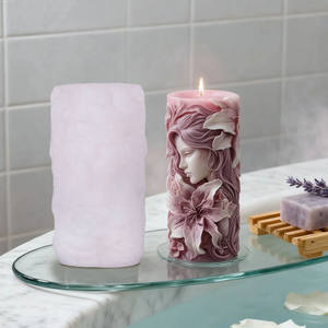 Moule en silicone VM23 3D pour bougie, <span class=keywords><strong>buste</strong></span> de femme déesse florale, figurine en relief pour cire parfumée et plâtre DIY - Product Image 6