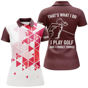 Vêtements de golf motif sublimé de haute qualité 88% polyester 12% spandex polo t-shirts été polo de golf personnalisé à séchage rapide pour hommes - Product Image 3