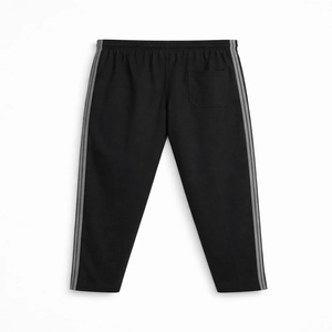 Pantalones Deportivos Negros Personalizados para Hombre con Rayas Laterales, Cintura Elástica con Cordón, Joggers Casuales de Tejido de Punto Medio - Product Image 4