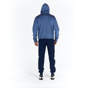 Haute qualité respirant hiver hommes grande taille vêtements de sport Jogging ensemble 2Pc polaire fermeture éclair à capuche sweat survêtement couleur unie - Product Image 4