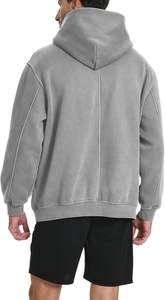 Sudadera con capucha de peso pesado Vintage para hombre, sudadera de algodón de felpa de gran tamaño, ropa de calle lavada para invierno, informal, teñido liso - Product Image 4