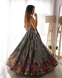 NEW ARRIVAL Faux Georgette Party Sequence Work Lehenga Choli with Dupatta Black - Product Image 4