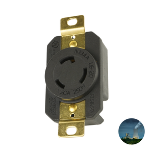 <b>Electrical</b> plug NEMA L6-20R 20A 250V Sturdy Locking Receptacle suitable for Safeguarding power sources - Product Image 1