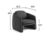 Fauteuil contemporain Salvatore - Chaise longue sculpturale moderne, fauteuil d'appoint au design incurvé, mobilier confortable pour la maison