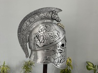 Casque Spartan CHk, Acier Poli Argenté, Style Guerre Médiévale, pour Affichage, Cosplay, Décoration Intérieure, Cadeau pour Mariage, Diwali, Noël, Halloween