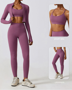 Ensemble yoga fitness extensible sans couture 5 pièces pour femmes - Product Image 3